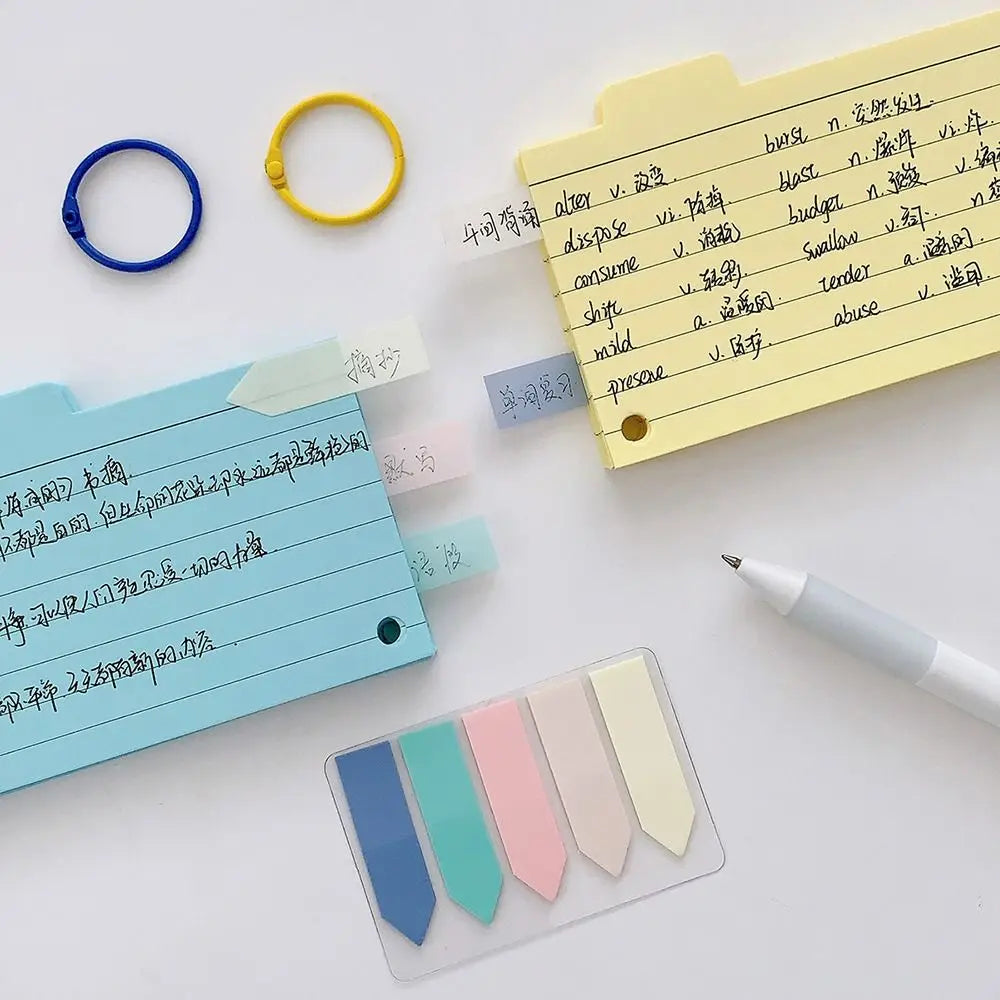 Multifunctional DIY Index Cards Horizontal Line Binder Index Sticker Colorful Loof-leaf Notepad Students