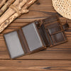 Retro anti-theft leather men's wallet male clip purse wallet casual style short purse cowhide retro luxury business card holder