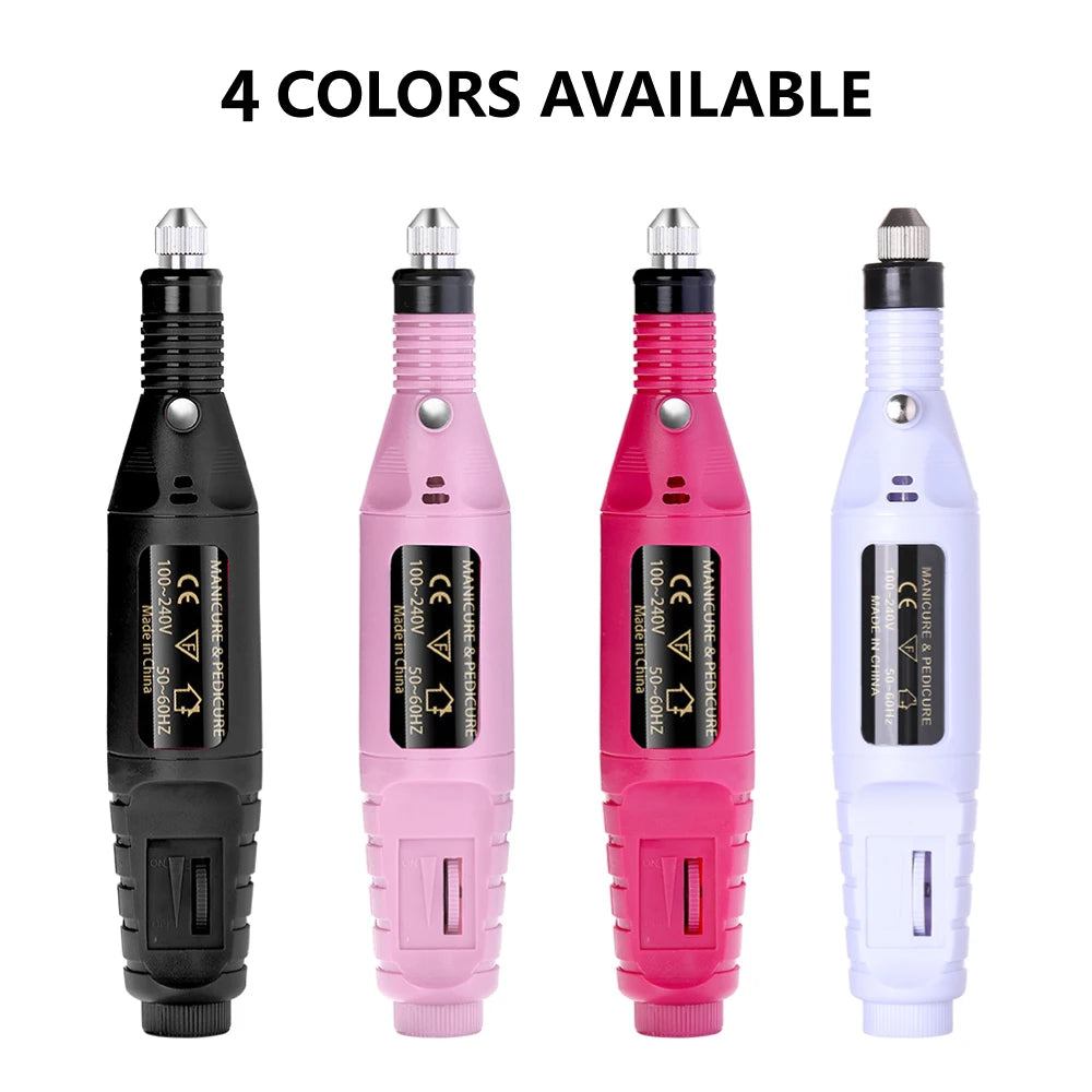 6 Color Portable Nail Polishing Machine NEW Nail Drill Machine Electric Nail Sander Nail Accessories Milling Cutter For Manicure