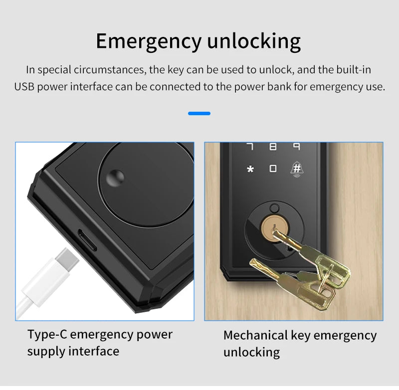 Wifi Tuya Tamper Proof Fingerprint Smart Lock for Keyless Entry Keypad Deadbolt Lock for Front Door Physical Key Remote Unlock