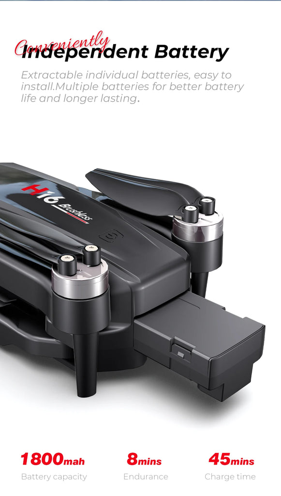 KBDFA New Drone H16 GPS Professional Dual Camera Dron Quadcopter Brushless Aerial Photography Laser Obstacle Avoidance RC Toy