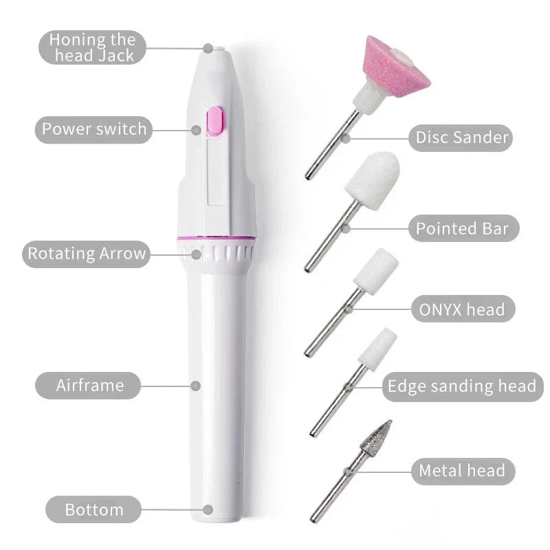 Nail Polisher MINI Electric Nail Drill Kit Manicure Pedicure Grinding Polishing Nail Art Sanding File Pen Tools Machine