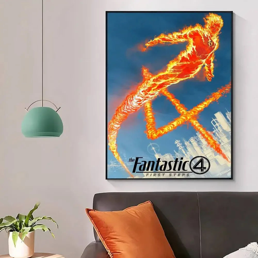 Movie The F-Fantastic Four Self-adhesive Art Poster Whitepaper Prints Posters Artwork Aesthetic Art Wall Painting