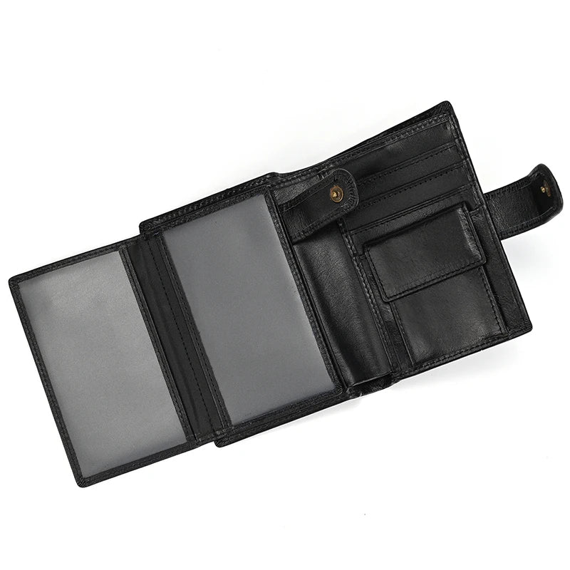 Retro anti-theft leather men's wallet male clip purse wallet casual style short purse cowhide retro luxury business card holder