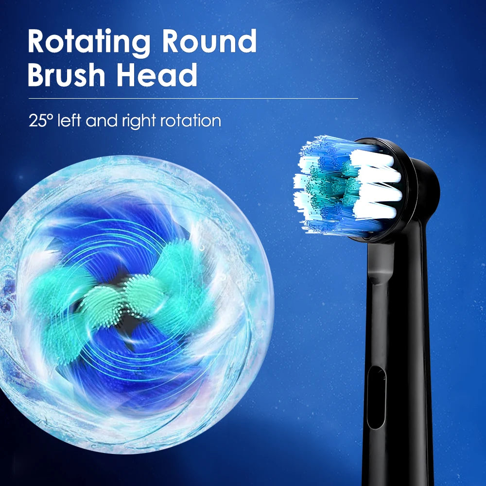 Electric Rotating Toothbrush 5 Modes Cleaning Teeth Brush Waterproof Rotary Electric Toothbrush With Timer with 8 Soft BrushHead