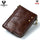 RFID Card Holder Wallet for Men Genuine Leather Small Money Bag Luxury Double Zipper Coin Pocket Quality Male Clutch Carteira