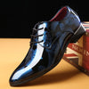 Men's plus size pointed British men's formal single shoes, business leather shoes