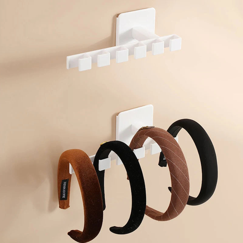 Houseeker 6 Hooks Hat Holder L Shaped Baseball Cap Storage Rack Wall Mount Hat Belt Organizer Hooks