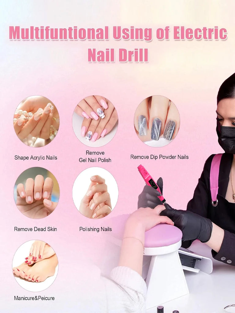 6 Color Portable Nail Polishing Machine NEW Nail Drill Machine Electric Nail Sander Nail Accessories Milling Cutter For Manicure