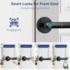 Tuya Handle Fingerprint Key Card Digital Smart Door Lock Keypad Key Entry electronic lock Home House 9 languages audio playback