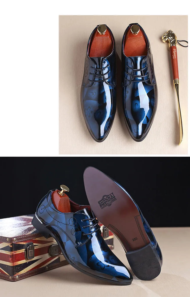 Luxury Mens Leather Shoes Retro Carved Lace-up Brogue Oxford Wedding Men Dress Shoes Male Formal Business Gentleman Office Shoes