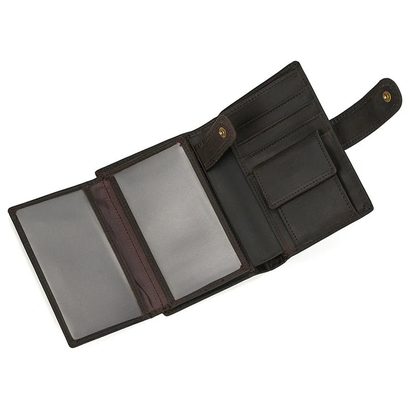 Retro anti-theft leather men's wallet male clip purse wallet casual style short purse cowhide retro luxury business card holder