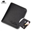BISON DENIM Black Purse For Men Genuine Leather Men's Wallets Thin Male Wallet Card Holder Cowskin Soft Mini Purses N4429