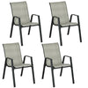 DodiOnline Four-Piece Stacking Rattan Garden Seat Set - Mixed Grey