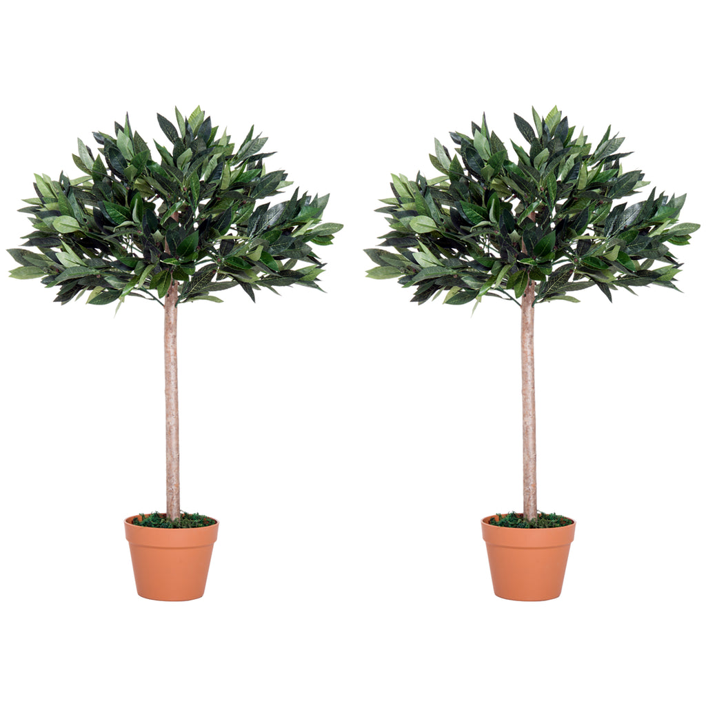 DodiOnline 3ft Artificial Olive Tree Indoor Plant Greenery for Home Office Potted in An Orange Pot Set of 2