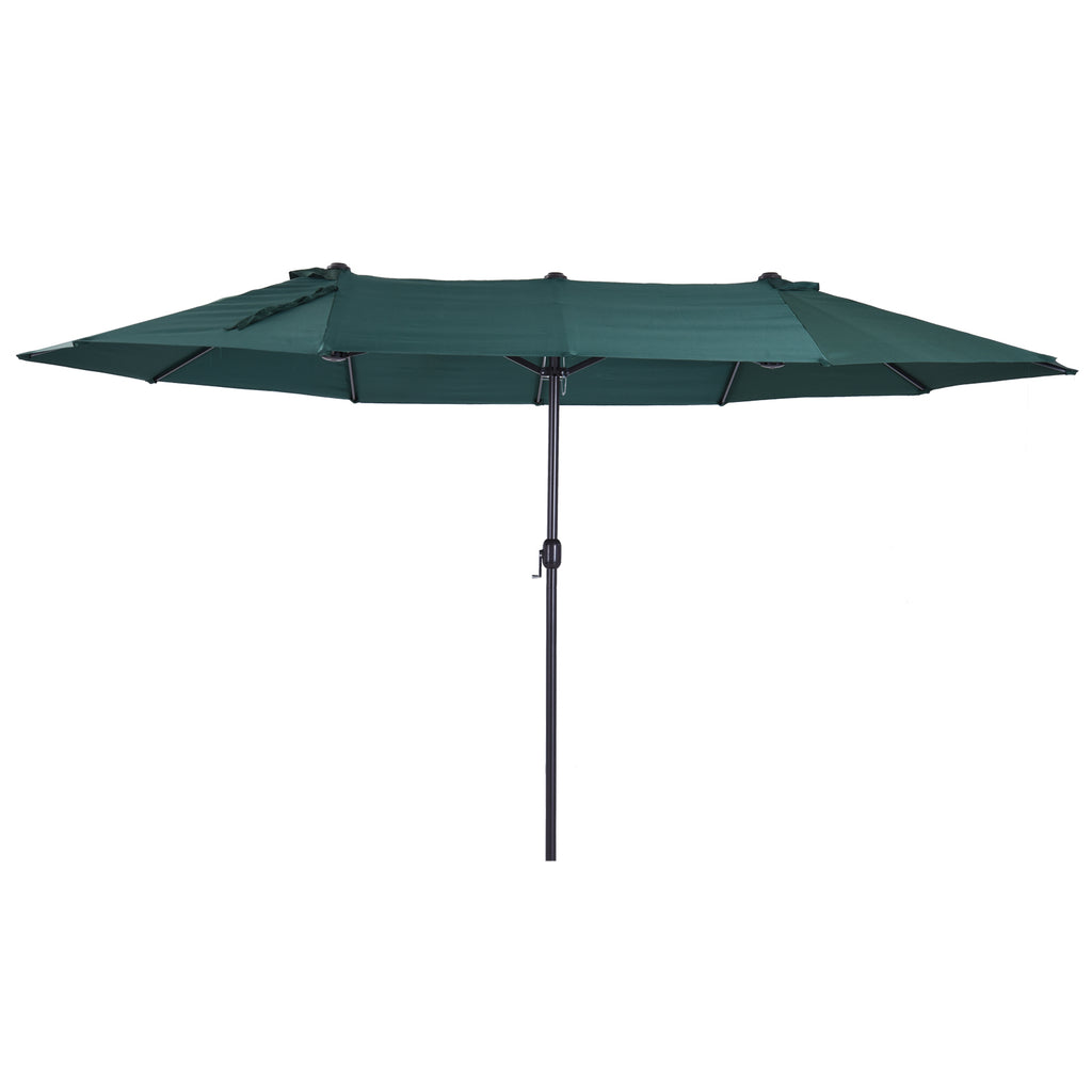 DodiOnline 4.6m Garden Parasol Double-Sided Sun Umbrella Patio Market Shelter Canopy Shade Outdoor Green