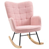 DodiOnline Soft Fleecey Rocking Wingback Chair - Pink
