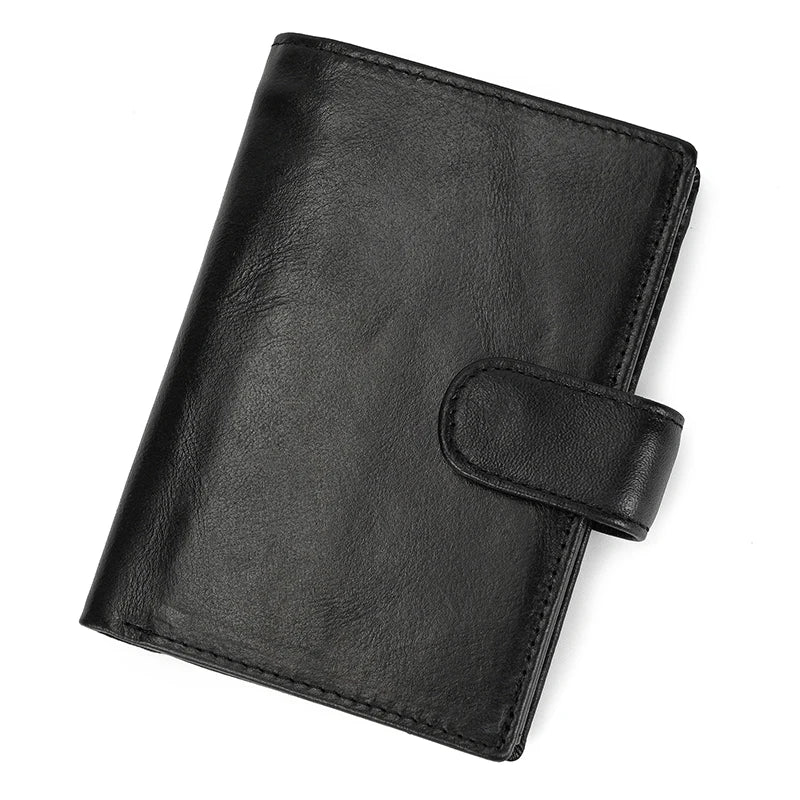 Retro anti-theft leather men's wallet male clip purse wallet casual style short purse cowhide retro luxury business card holder