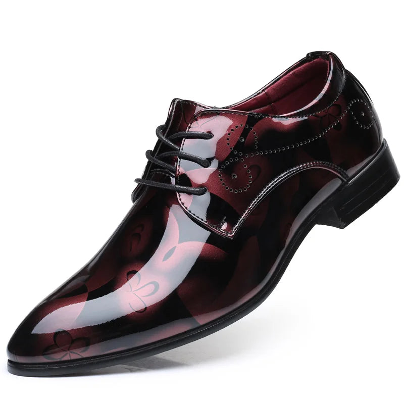 Men's plus size pointed British men's formal single shoes, business leather shoes