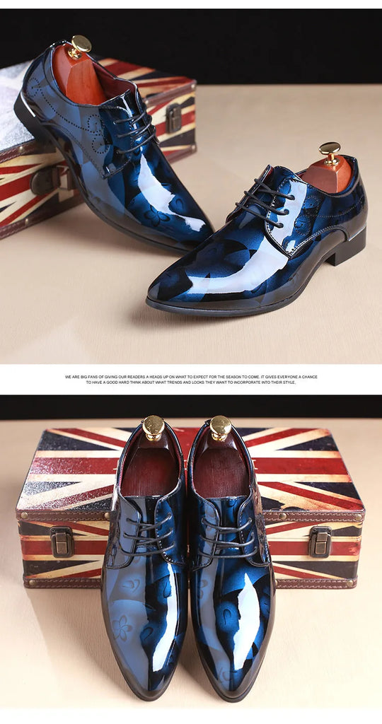 Luxury Mens Leather Shoes Retro Carved Lace-up Brogue Oxford Wedding Men Dress Shoes Male Formal Business Gentleman Office Shoes