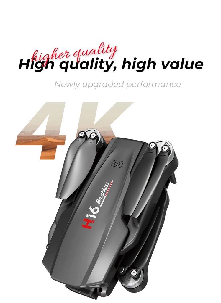 KBDFA New Drone H16 GPS Professional Dual Camera Dron Quadcopter Brushless Aerial Photography Laser Obstacle Avoidance RC Toy