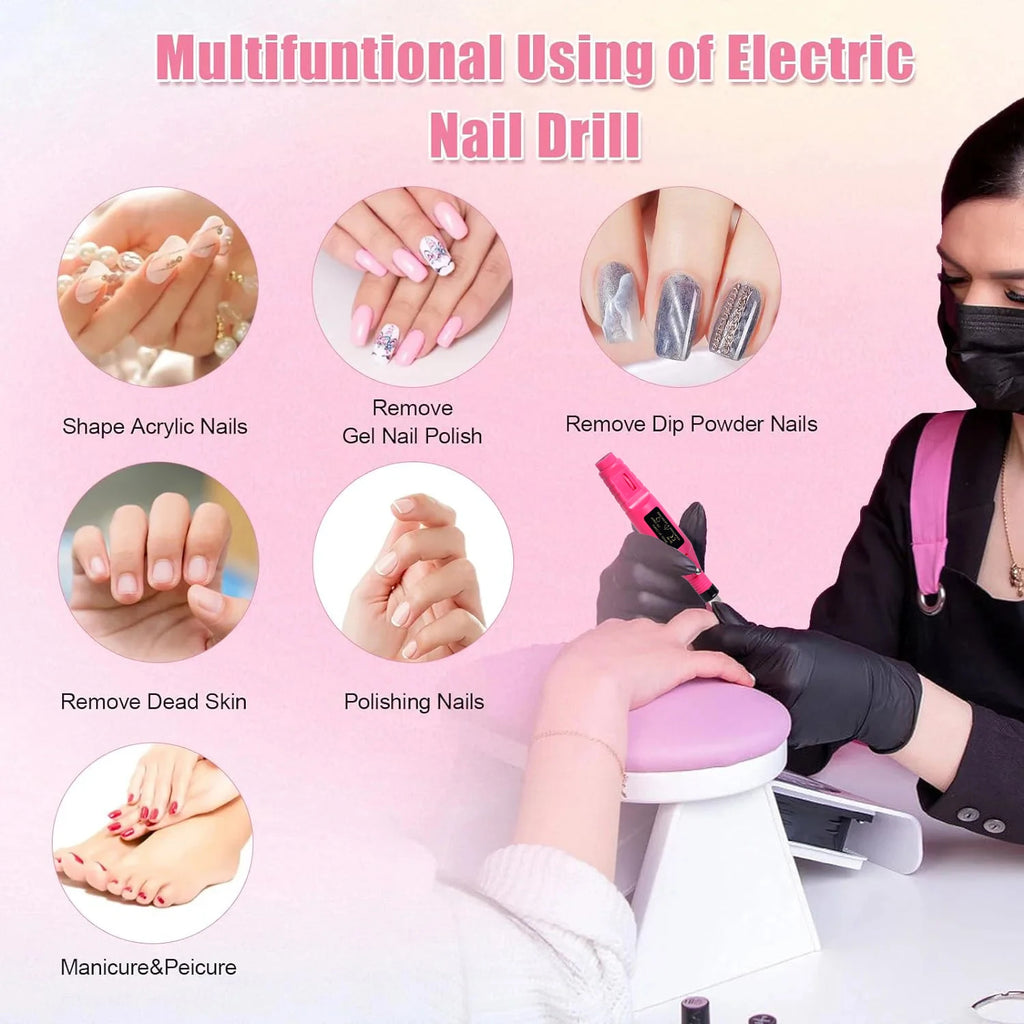 6 Color Portable Nail Polishing Machine NEW Nail Drill Machine Electric Nail Sander Nail Accessories Milling Cutter For Manicure