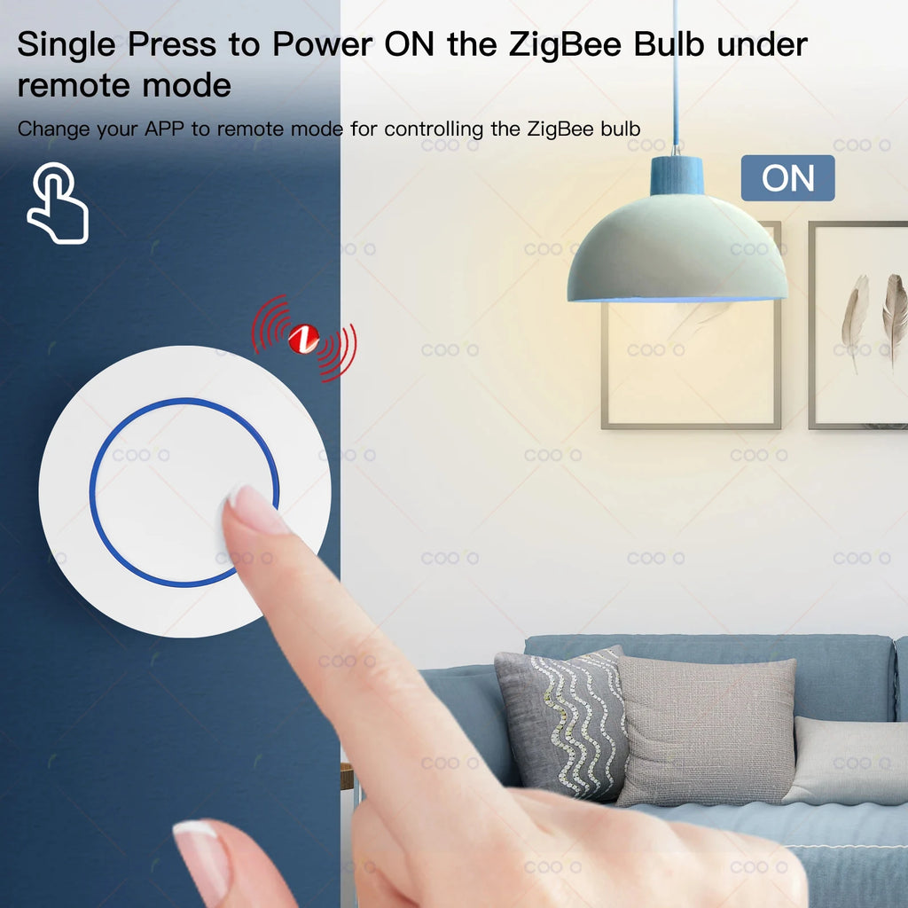 Tuya ZigBee Push Button Wireless Hand -Remoter Scene Switch Controller Battery Powered Automation App Control Device Support Z2M