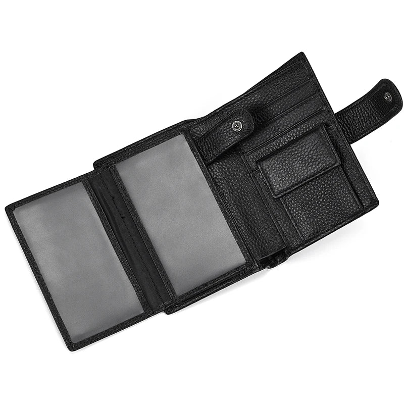 Retro anti-theft leather men's wallet male clip purse wallet casual style short purse cowhide retro luxury business card holder