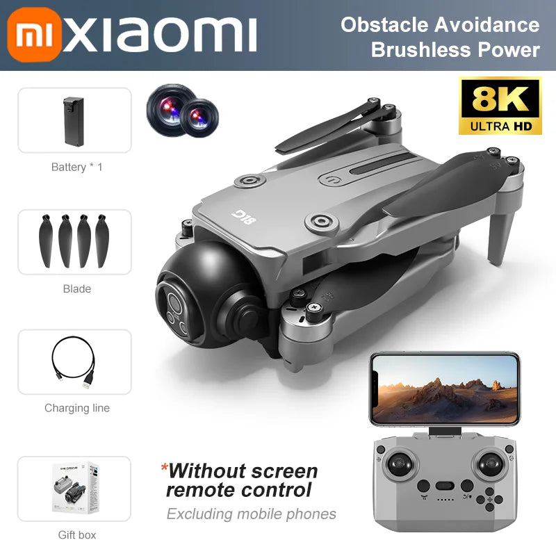 Xiaomi D18 Drone 8K Aerial HD Dual Camera Photography Intelligent Obstacle Avoidance Brushless Power 5G WIFI GPS Return VR Drone