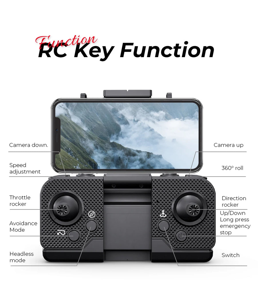 KBDFA New Drone H16 GPS Professional Dual Camera Dron Quadcopter Brushless Aerial Photography Laser Obstacle Avoidance RC Toy