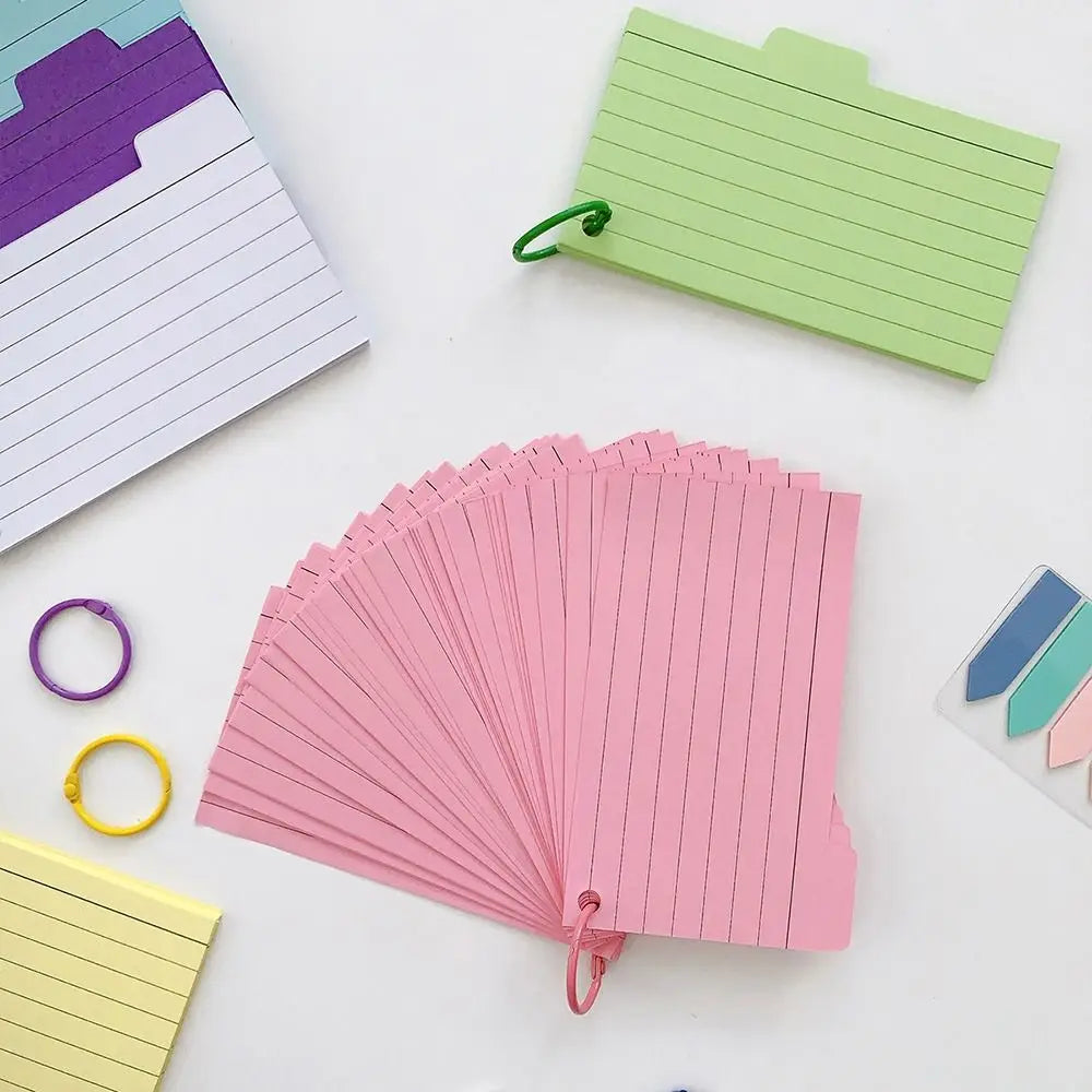 Multifunctional DIY Index Cards Horizontal Line Binder Index Sticker Colorful Loof-leaf Notepad Students