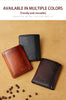 Dante Retro Three Fold Genuine Leather Men's Wallet with Anti-Theft Card Swiping Head Layer Cowhide Wallets Multiple Card Slot