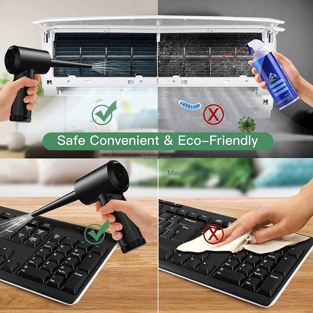 Compressed Air Duster For Computer Keyboard 51000 RPM Mini Electric Cordless PC Car Cleaner Wireless Air Blower