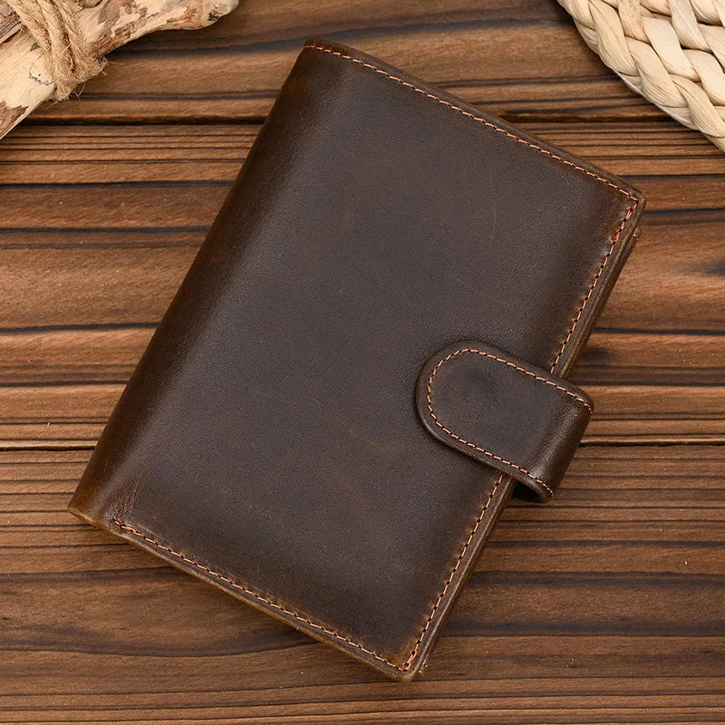 Retro anti-theft leather men's wallet male clip purse wallet casual style short purse cowhide retro luxury business card holder