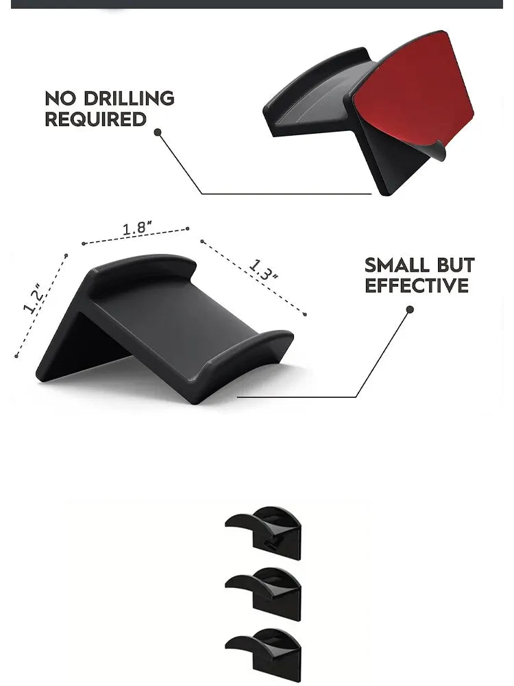 5 10pcs New Baseball Hat Hook Hat Sticking Hook Traceless Hook Black Minimalist Design Hat Rack Simple Earphone Necklace Storage