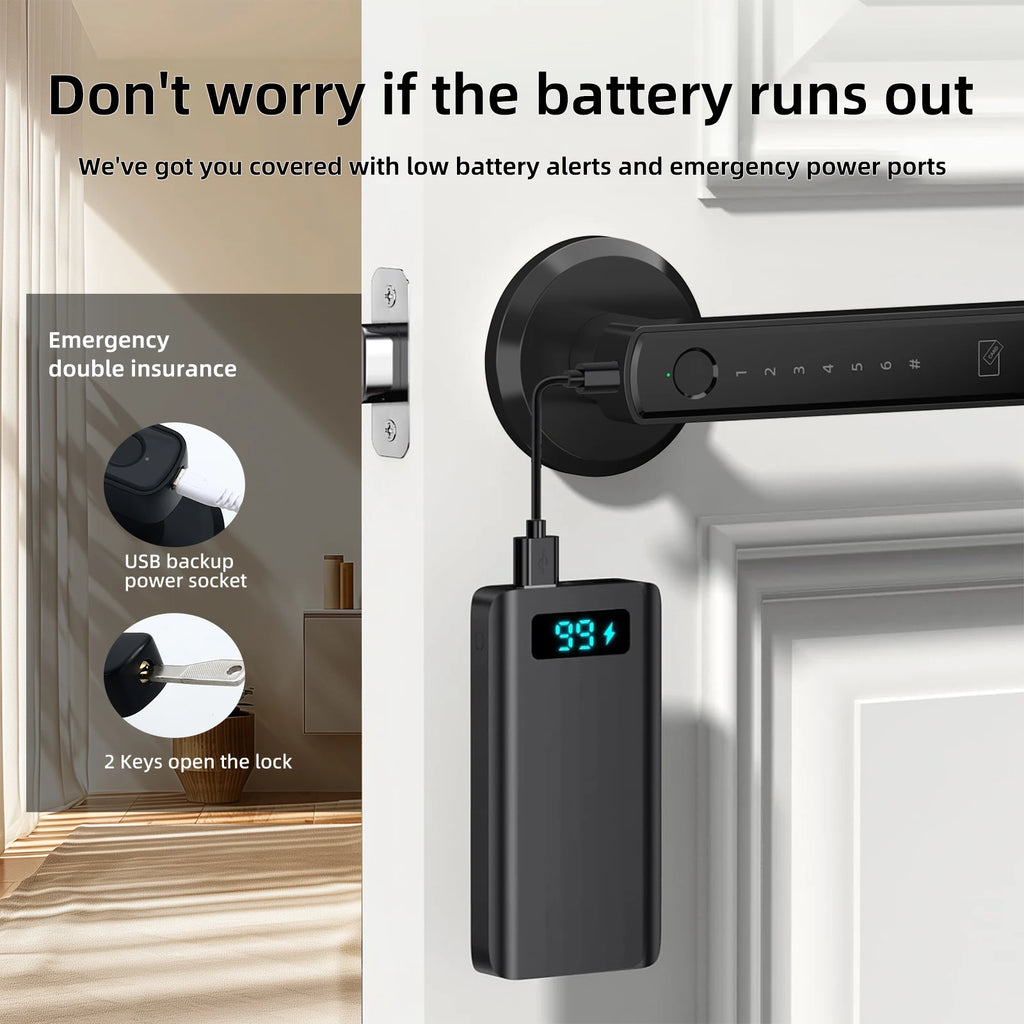 Viladepot Smart Lock Fingerprint Door Lock App Control Passcode Unlock Electronic Touchscreen Keypad