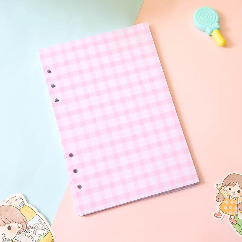 50 Sheet A5 A6 Loose-leaf Colorful Refill Inner Page Line Blank Grid Inner Page Inside Paper Stationery