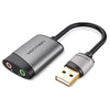 Vention USB External Sound Card USB to 3.5mm Audio Adapter with Microphone for PC Laptop MacBook PS5 Gaming Headset Sound Card