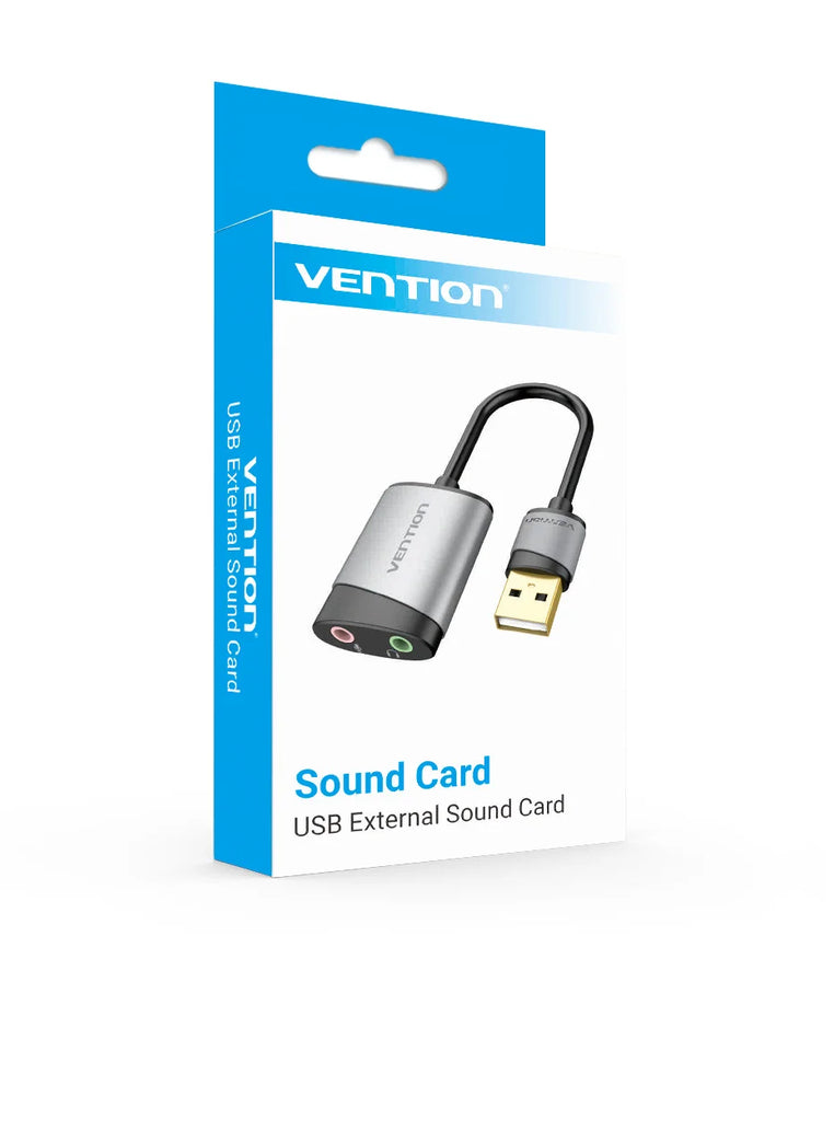 Vention USB External Sound Card USB to 3.5mm Audio Adapter with Microphone for PC Laptop MacBook PS5 Gaming Headset Sound Card