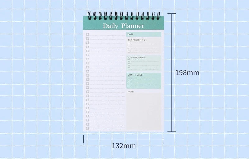 52 Sheets Undated To Do List Notebook Spiral Notepad Daily Planning Hourly Scheduling Notebook School Supplies Stationery