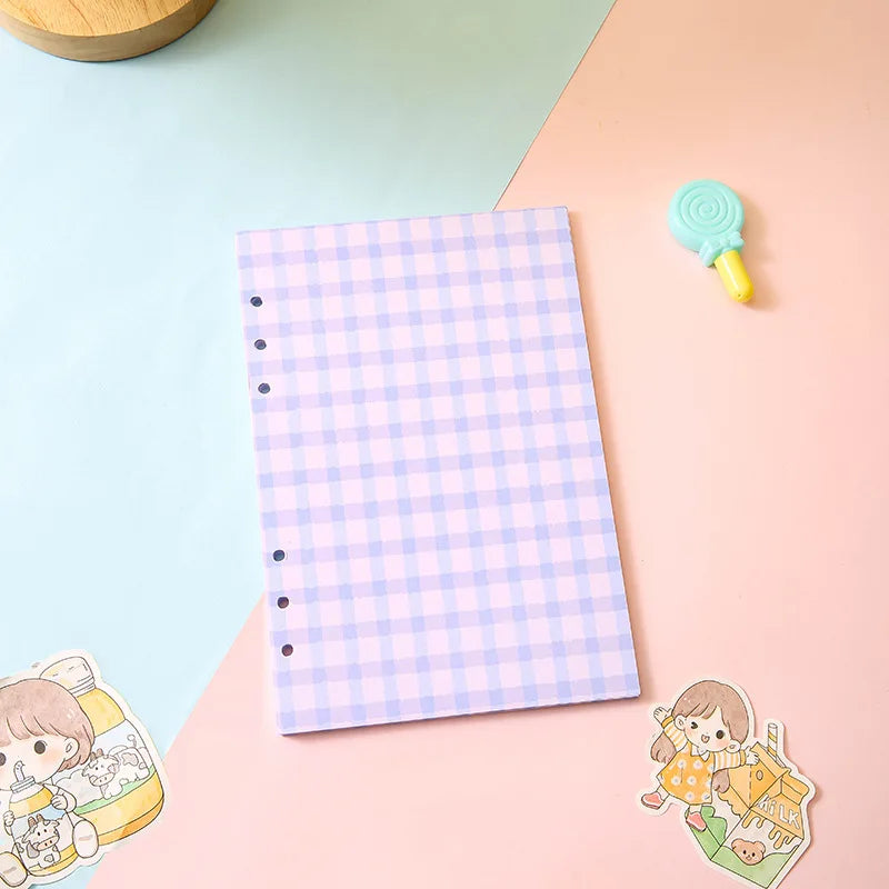 50 Sheet A5 A6 Loose-leaf Colorful Refill Inner Page Line Blank Grid Inner Page Inside Paper Stationery