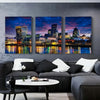 3pcs, Frameless Canvas Posters, Abstract London City Landscape Night Scene Illustrations, Canvas Wall Art, Art Wall Painting Gif
