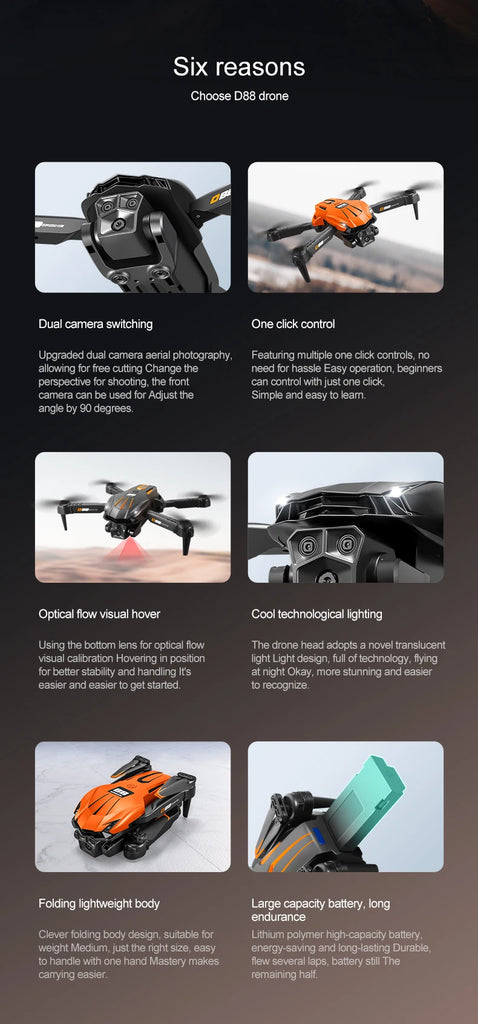 Xiaomi D88 Drone 8K Aerial HD Dual Camera Photography Intelligent Obstacle Avoidance Brushless Motor 5G WIFI GPS Return VR Drone