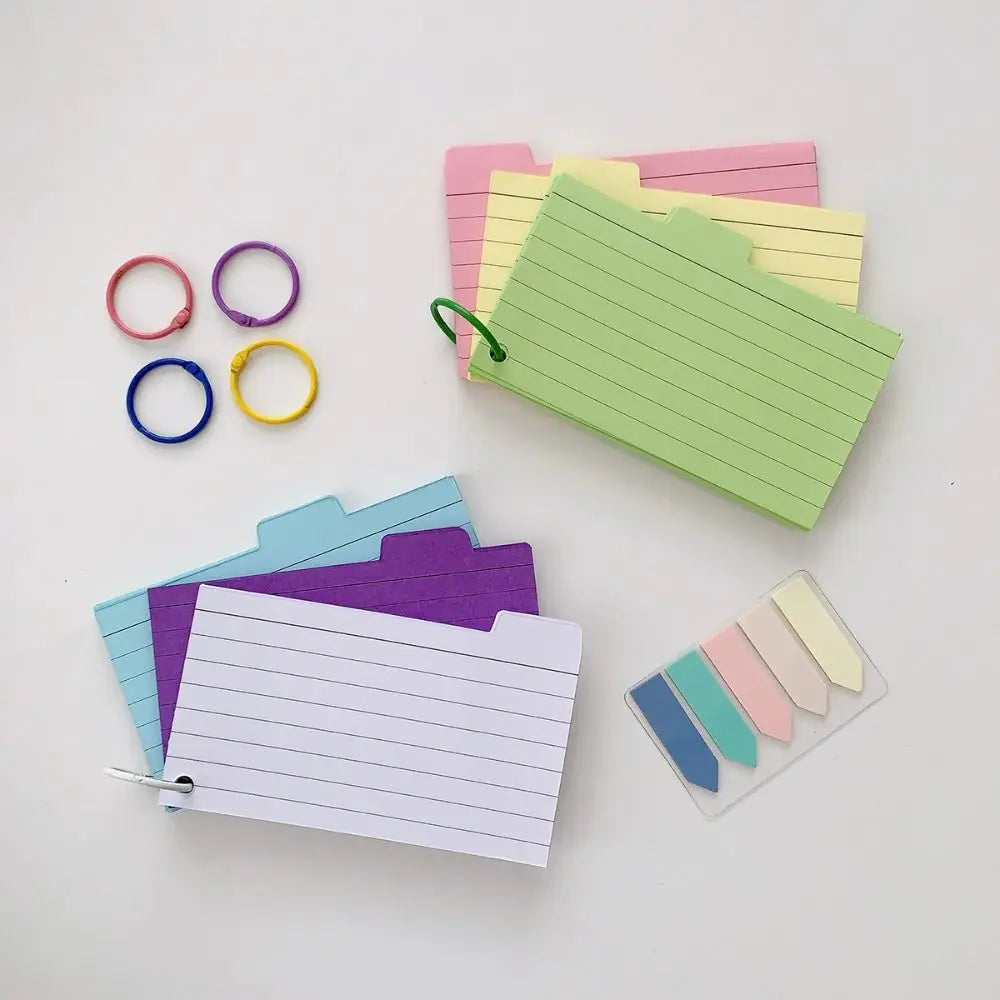 Multifunctional DIY Index Cards Horizontal Line Binder Index Sticker Colorful Loof-leaf Notepad Students