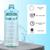 2L Water Bottle With Straw Large Capacity Sports Water Bottle Travel Fitness Sports Portable Drinking Bottles With Time Marker