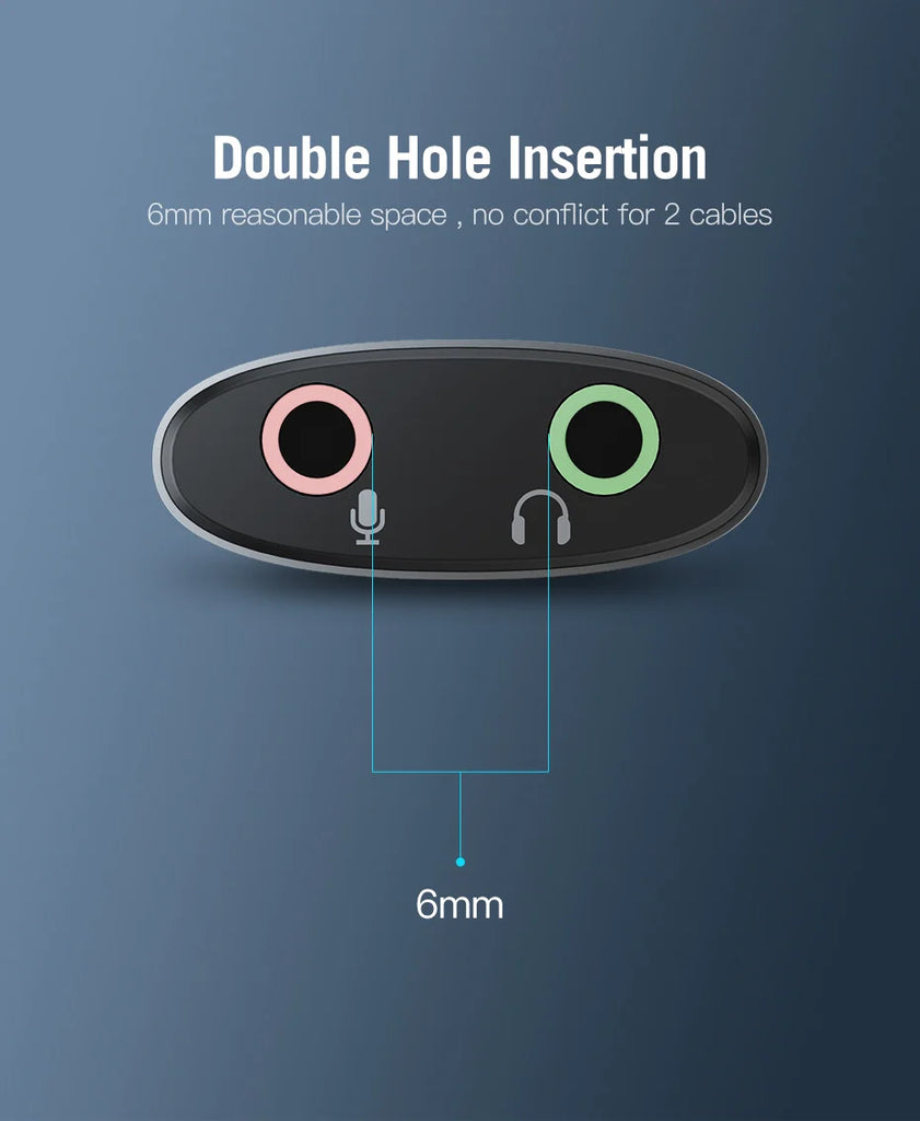 Vention USB External Sound Card USB to 3.5mm Audio Adapter with Microphone for PC Laptop MacBook PS5 Gaming Headset Sound Card