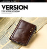 RFID Card Holder Wallet for Men Genuine Leather Small Money Bag Luxury Double Zipper Coin Pocket Quality Male Clutch Carteira