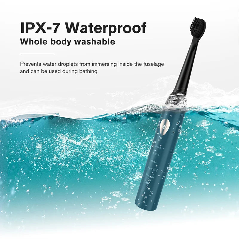 Electric Toothbrush 5-gear Mode USB Charging 4 colors IPX7 Waterproof Ultrasonic Rechargeable Soft Hair Toothbrush Adult Classic