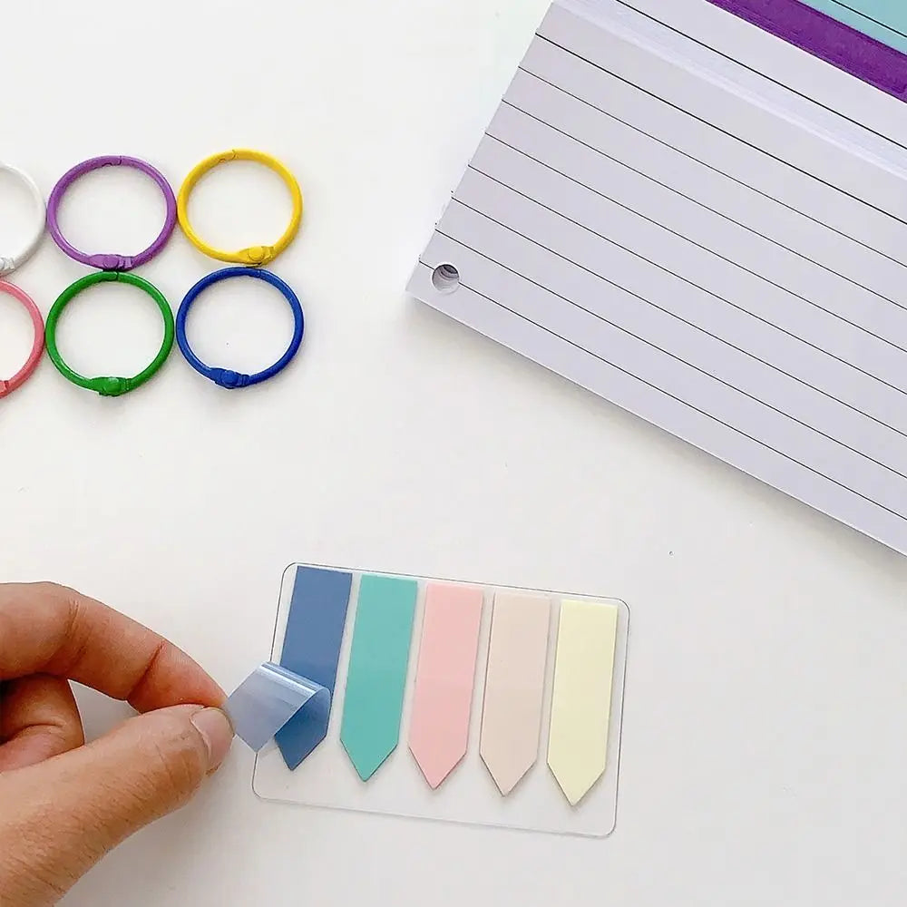 Multifunctional DIY Index Cards Horizontal Line Binder Index Sticker Colorful Loof-leaf Notepad Students