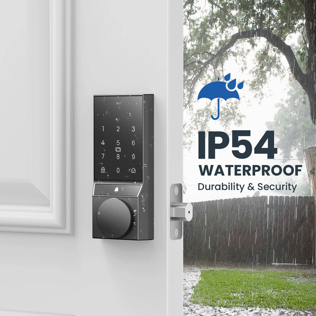 Smart Door Lock, Keyless Entry Door Lock with Doorbell, Door Locks for Front Door with App Control, Auto-Lock, with Bluetooth